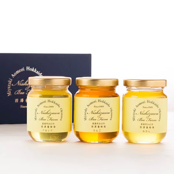 いろいろ選べる国産純粋はちみつ（110g×3本）ギフト箱入り
