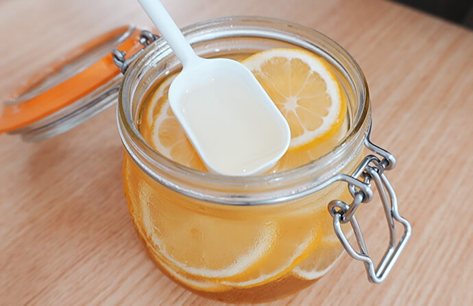 完成したレモンシロップ